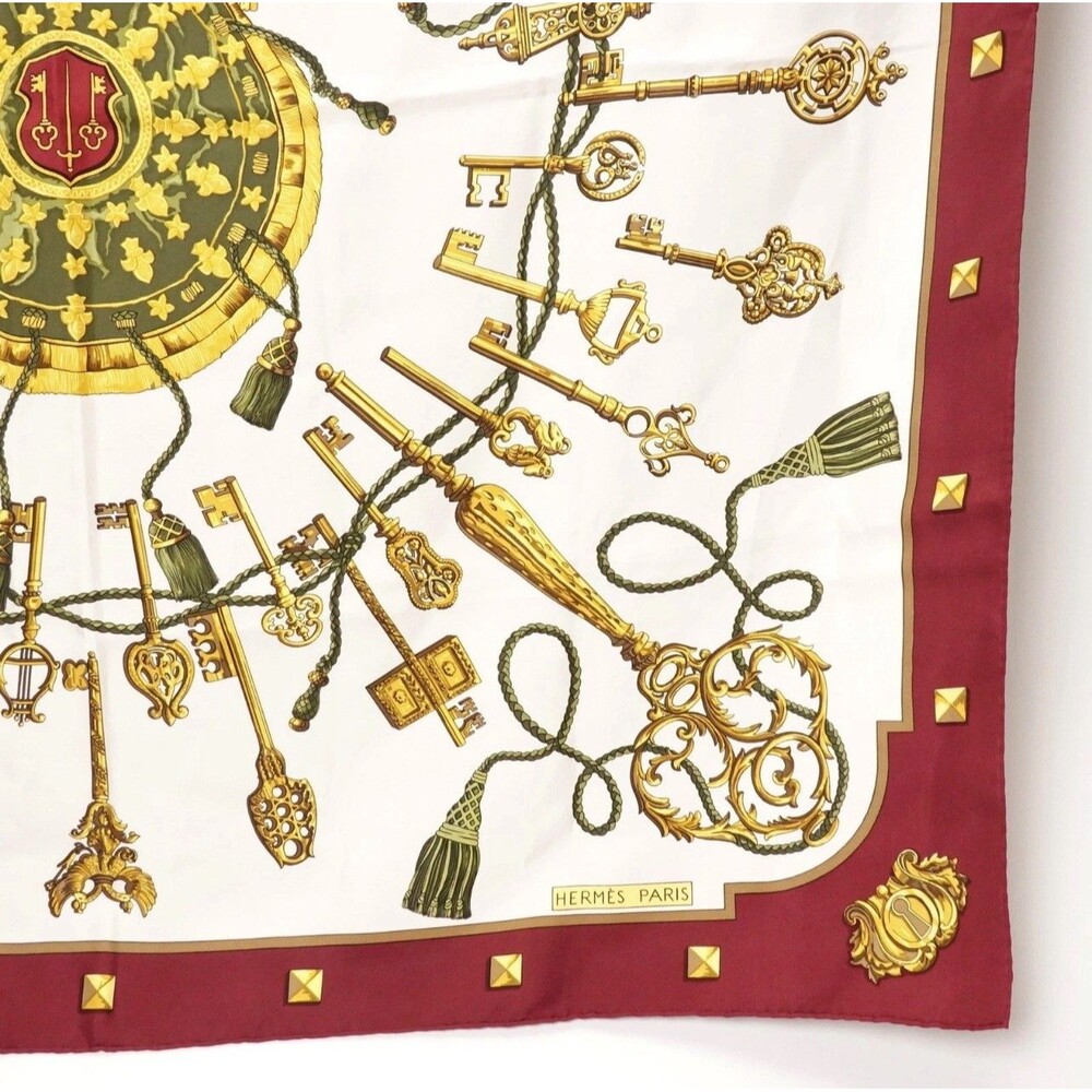 Vintage Hermès Carré 90 “Les Clés” Silk Scarf Made in France Hermes Les Cles - Picture 9 of 16